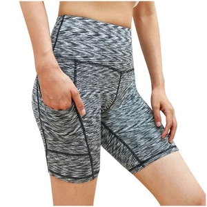 M )Women's High Waist Yoga Shorts Diagonal Pocket Running Training Quick-drying - Picture 1 of 5