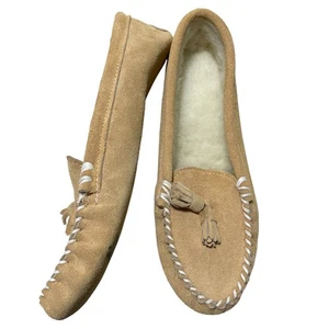 Land's End 9M NEW Slipper Split Leather Moccasin Lined - Picture 1 of 7