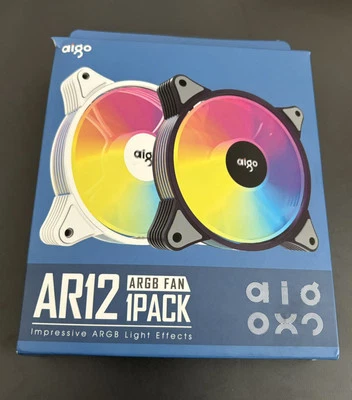 Aigo White Halo LED 140mm PC CPU Computer Case Cooling Ring Clear Silence Fan - Image 1 of 4