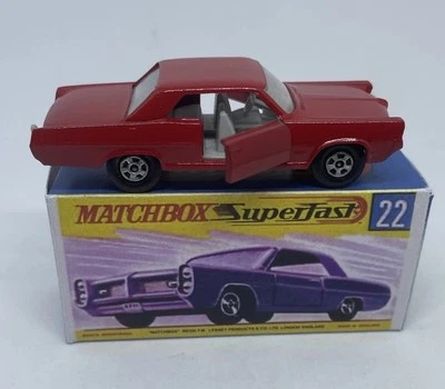 Lesney Matchbox  #22 Phantom Red Custom Superfast  Pontiac Coupe With Repro Box. - Image 1 of 4