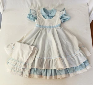 Disfraz de Alicia en el País de las Maravillas para Niñas Halloween Azul Blanco Hecho a Mano 3 piezas - Imagen 1 de 24