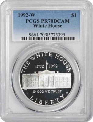 1992-W White House Commemorative Silver Dollar PR70DCAM PCGS - Image 1 of 2