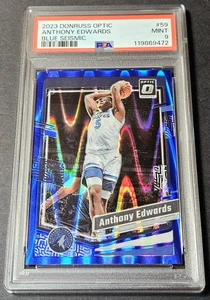 2023-24 Panini Donruss Optic Blue/249 Sismic Prizm Anthony Edwards #59 PSA 9 - Imagen 1 de 2
