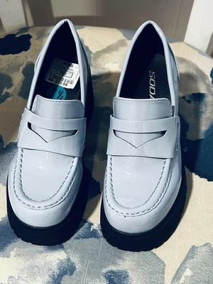 Send Ur Price? “Soda” Glossy Sky Blue Loafers. :-) - Image 1 of 4