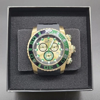 NEW Invicta Sea Hunter Men 52mm Japanese Chronograph Gold Dial 200M Watch 48987 - Image 1 of 4