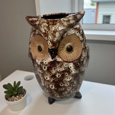 Jarrón de cerámica para búho Hosley International elegante expresiones jarrón soporte para utensilios 9" Foto 1 de 4
