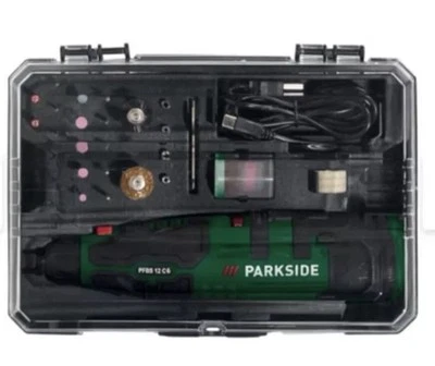 Parkside 12V Cordless Precision Drill Grinder Rotary Multi Tool +50 Accessories. - Image 1 of 4