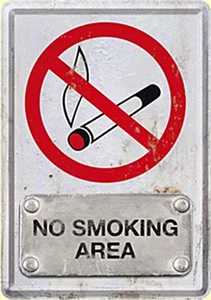 No Smoking Area metal postcard / mini-sign 150mm x 105mm (na) - Picture 1 of 1
