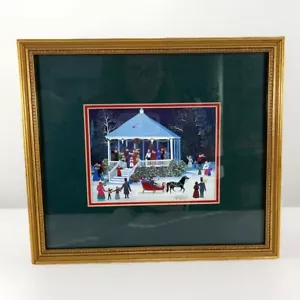Cate Mandigo Glens Falls NY "A Community Of Love" Volkskunstdruck Vintage 1991 Winter - Bild 1 von 10