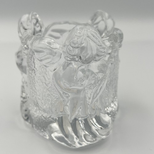 Christmas Angels Clear Candle Holder Celebrations By Mikasa Heavy Crystal