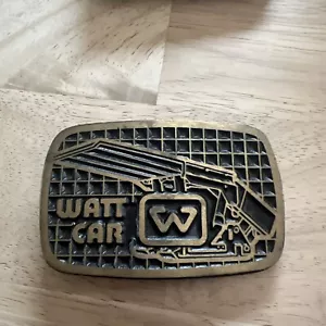 Vintage Watt Car Belt Buckle Solid Brass - Picture 1 of 10
