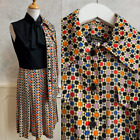 Vintage PETER COLLINS Retro Multi Mod Sukienka + koszula GoGo z lat 6070. Strój 8/10