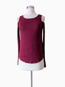 HOLLISTER Top Knit Stretch Red Cold Shoulder XXS - Picture 1 of 6