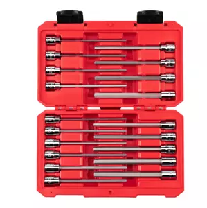 TEKTON 3/8 Inch Drive Long Hex Bit Socket Set, 19-Piece (1/8-3/8 in., 3-10 mm) - Picture 1 of 5