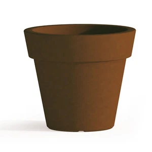 MACETA RESINA H45 MODERNA MACETERO MADE IN ITALY DISEÑO JARDÍN MARRÓN - Imagen 1 de 4