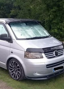VW Transporter T5 + T6- T6.1 2004-2020 Black External Sun Visor Solid Acrylic - Picture 1 of 6