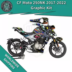 CF MOTO 250NK 2017-2022 Juego de pegatinas kit gráfico perro y tiburón azul - Imagen 1 de 9