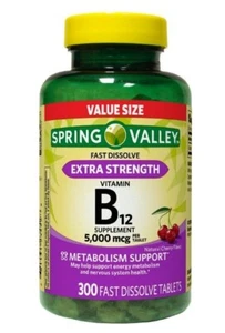 Spring Valley Fast Dissolve Extra Strength Vitamin B12 Supplement Value Size- 5- - Picture 1 of 4