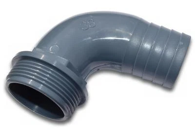 TS-TRADES Pool Winkel Pumpenanschluss Schlauch Schlauchtülle Ø 38 mm mit 1 ½ Zoll Gewinde