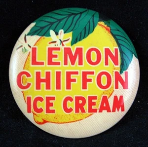 Letrero vintage con botones de helado de gasa y limón Gundlach Co Cinncinati Ohio - Imagen 1 de 1
