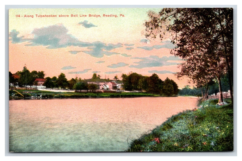 Puente Belt Line Cerca de Tulpehocken Reading Pennsylvana PA UNP DB Postal T2 Foto 1 de 2