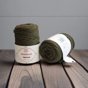 1 Gomitolo Fettuccia ISABELLA circa 350gr-55mt colore verde militare uncinetto - Foto 1 di 1