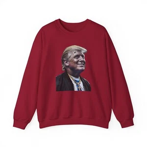 Gangster Trump Iced Out Diamond Grill Sweatshirt, Urban Graphic Tee unisex  - Picture 1 of 62
