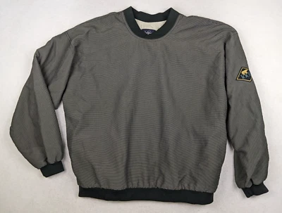 JACK NICKLAUS Men's Golf Windbreaker Jacket Size L Beige Black Striped Pullover - Image 1 of 4