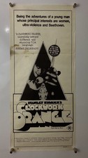 CLOCKWORK ORANGE Movie Poster (VG-) AUSTRALIAN 1970 ReRelease 13 1/2x30 186