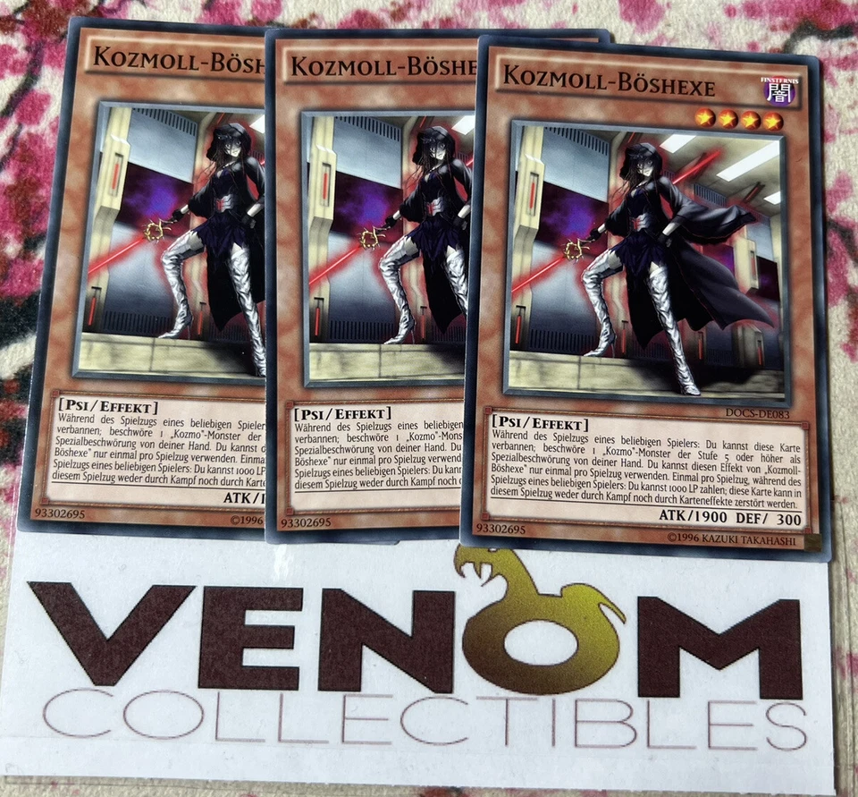 3x (M/NM) *GERMAN* Kozmoll Wickedwitch DOCS-EN083 Common 1st Edition YuGiOh - Image 1 of 1
