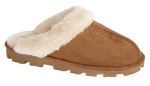 LADIES LUXURY FASHION COMFORT MULE SLIPPER WITH SOFT FAUX FUR LINING SIZES 3 - Picture 1 of 7