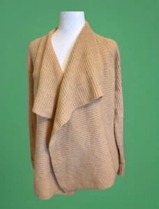 NINE WEST Waterfall Cardigan Sweater Women's Size XL Tan Camel EUC DETAILS PHOTO - Picture 1 of 6