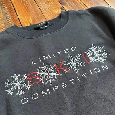 Sudadera Vintage Años 90 The Limited Ski Competition Bordada Copo de Nieve Mediana Foto 1 de 4