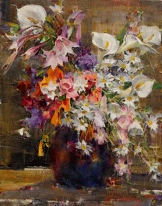 Nicolai Fechin Floral With Daisies Canvas Print 16 x 20 - Picture 1 of 5