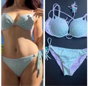 Victoria's Secret Swim Azteken Wende-Bikini Fransen Quaste & Push-up BH 34C/S - Bild 1 von 16