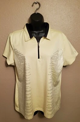 Top de golf Izod PerformX Cool FX para mujer SS amarillo/negro/plateado, XL Foto 1 de 4