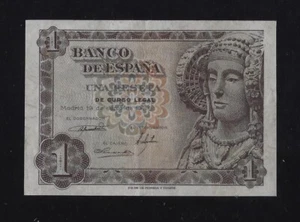 SPAIN 1 PESETA 1948 P-135 XF++ SERIE B - Picture 1 of 2