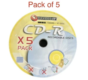 5  x CD-R RECORDABLE CD's Blank CD Discs 700mb/80 Minutes - Picture 1 of 1