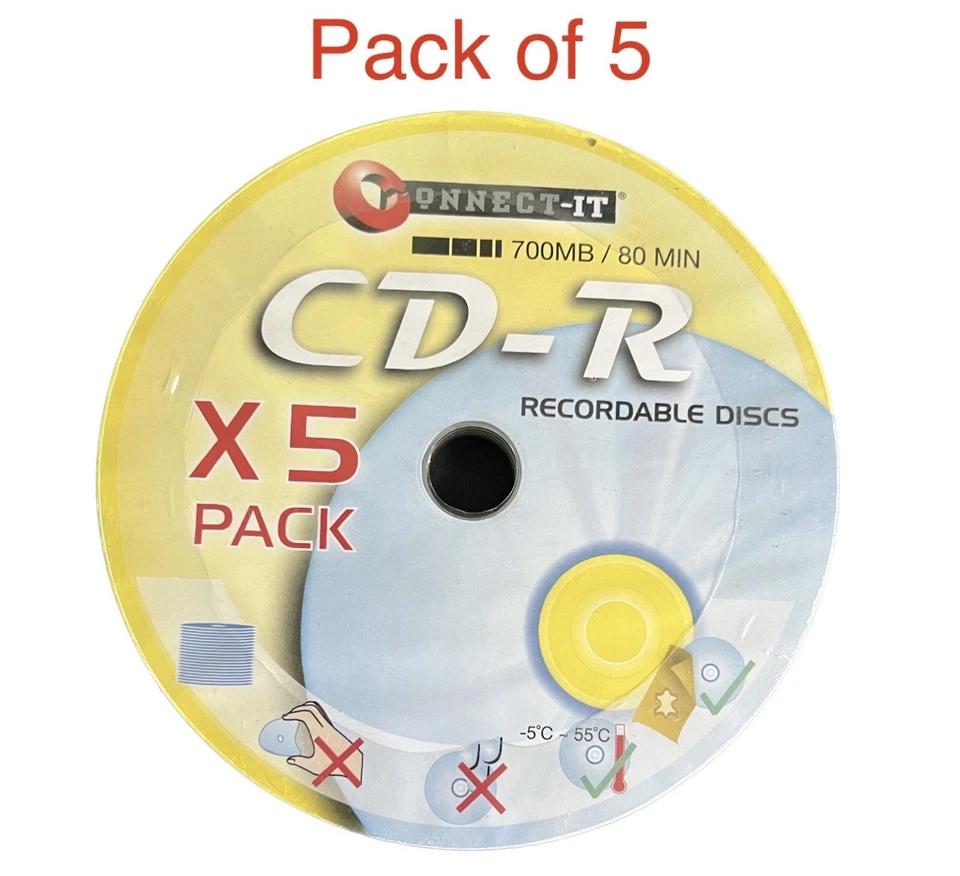 5  x CD-R RECORDABLE CD's Blank CD Discs 700mb/80 Minutes - Image 1 of 1