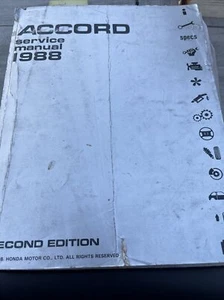Honda Accord 1988  Service Manual Repair Book w/ Wiring Diagrams Second Edition - Bild 1 von 2