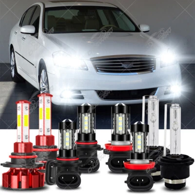Для 2006-2010 Infiniti M35-8шт светодиодные ксеноновые фары дневное время Hi/Lo + противотуманные лампы - Изображение 1 из 4