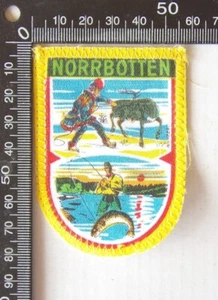 VINTAGE NORRBOTTEN COUNTY SWEDEN SOUVENIR PATCH WOVEN CLOTH SEW-ON BADGE - Picture 1 of 1