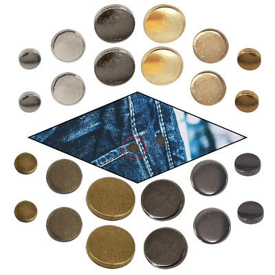 100pcs Piatto Rotondo Borchie con Perni 6 – 10mm Ottone per Pelle Denim Fai Arte - Immagine 1 di 3