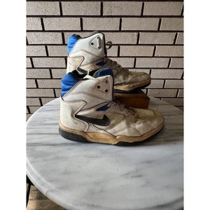 Vintage 80er 90er Nike Air Force High Top Basketballschuhe Herren 11 12 weiß blau - Bild 1 von 13
