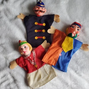 Vintage 1970er Mr. Rogers Nachbarschaft Stil Gummikopf Handpuppe (3 Stück) - Bild 1 von 15