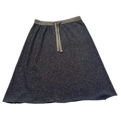 Falda Suéter Demylee X J Crew Lurex Cachemira Metálica Azul Medianoche Plata Gris Foto 1 de 4