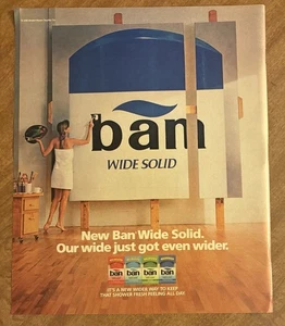 1990 Ban Wide Solid Deodorant Even Wider Artist Paint Palette 90s Print Ad - Picture 1 of 1