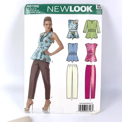 New Look A6196 Women's Top Pants Pattern Size 8-18 Uncut FF - Image 1 of 4