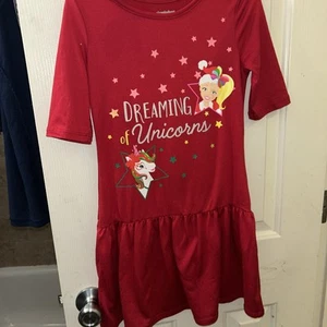 JoJo Siwa Nickelodeon Unicorn Red Dress Girls Size medium 7/8 - Picture 1 of 4