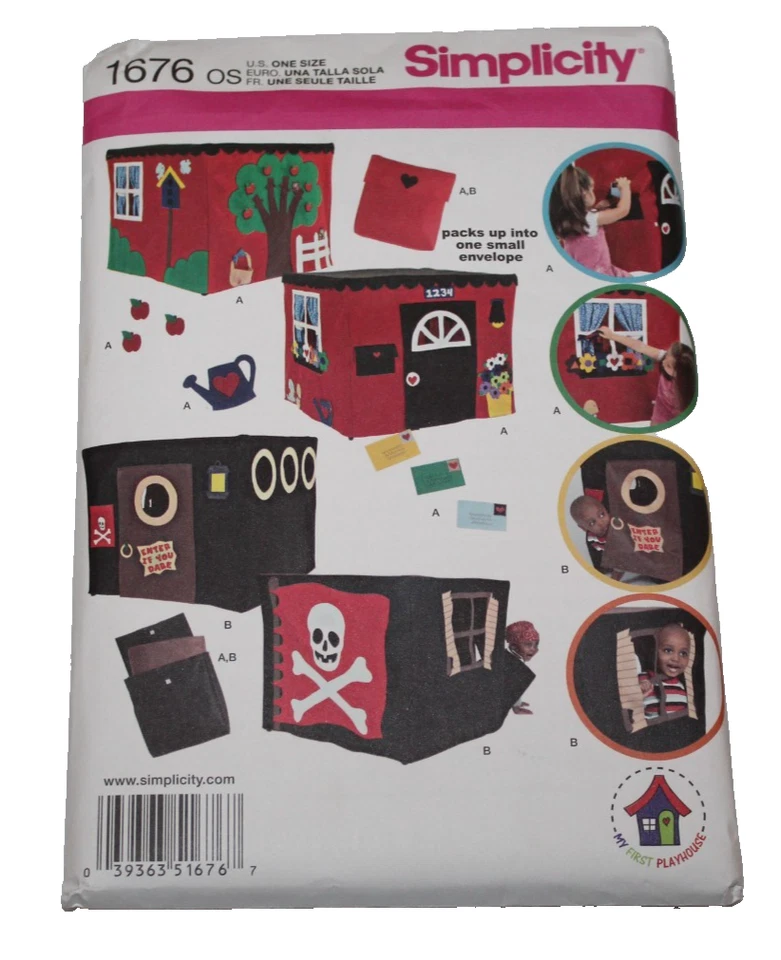 Simplicity Pattern 1676 Childrens Playhouse Play Space Pirate Ship Foldable - Image 1 of 2